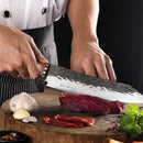 Faca Chef Artesanal 34,5cm Full Tang em Aço 3Cr13 com Cabo de Madeira Premium